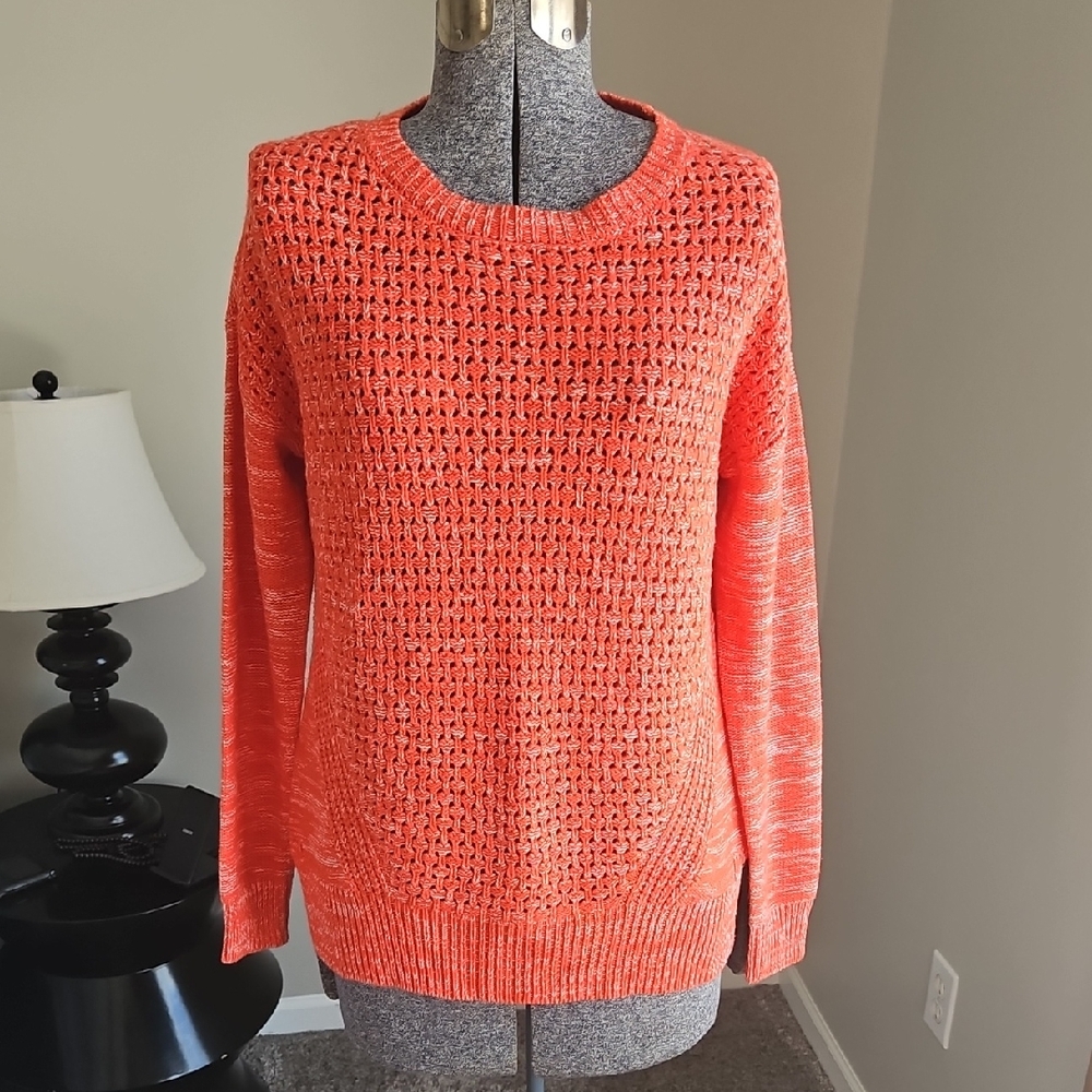Stylus Orange Open Knit Sweater